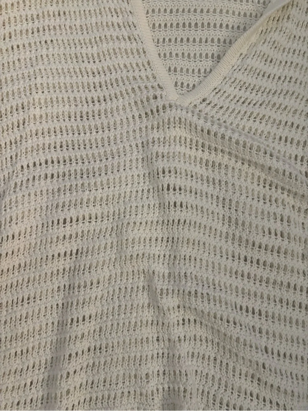 Max Studio Open-Knit V-Neck Pullover Sweater - Ivory